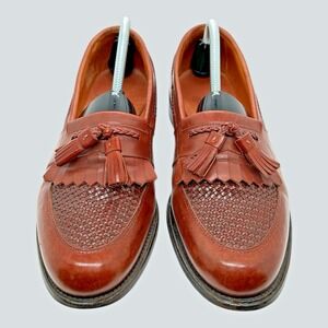 Allen Edmonds Cody Tassel Loafer M9.5 D Leather Kiltie Woven Slip On 1849 Chilli